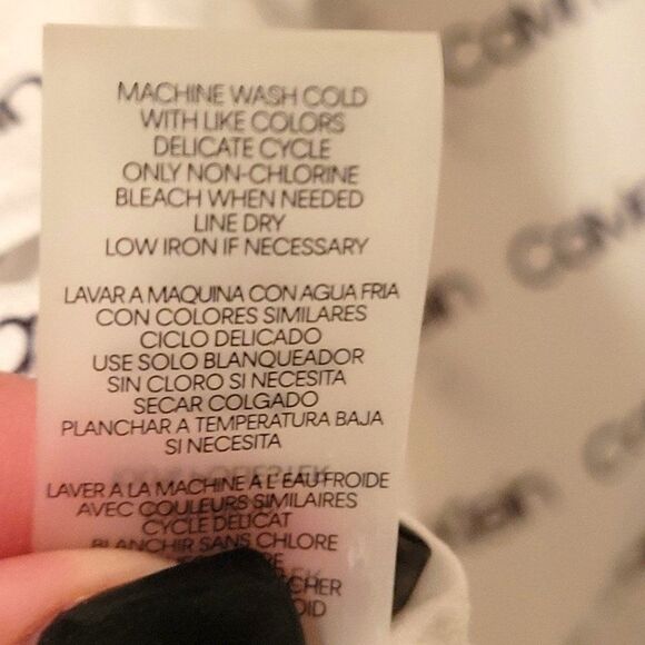 Calvin Klein Womens Top White XL Button Up Logo Long Sleeve Plus Size New - Picture 8 of 9
